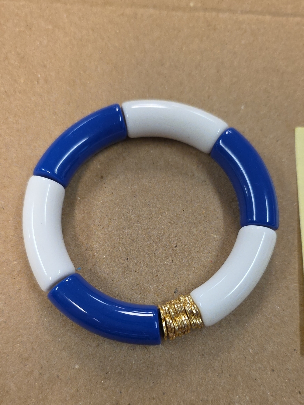 Express Blue White Bracelet with Gold Accents